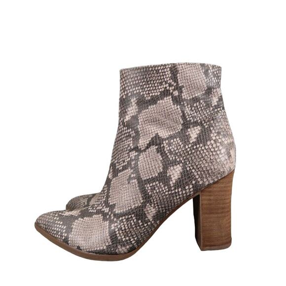 Carlos Santana Shoes Womens 8.5 Booties Fashion Block Heel Snake Print Point Toe - Picture 4 of 13